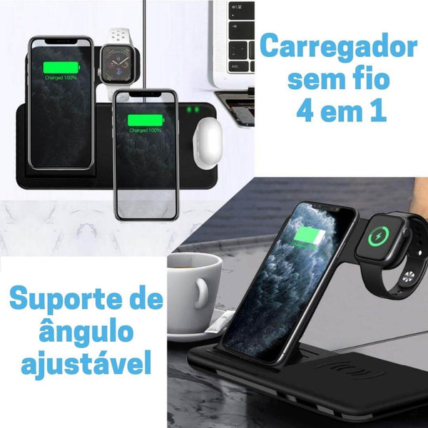 Carregador Por Indução iPhone carregamento 4 em 1