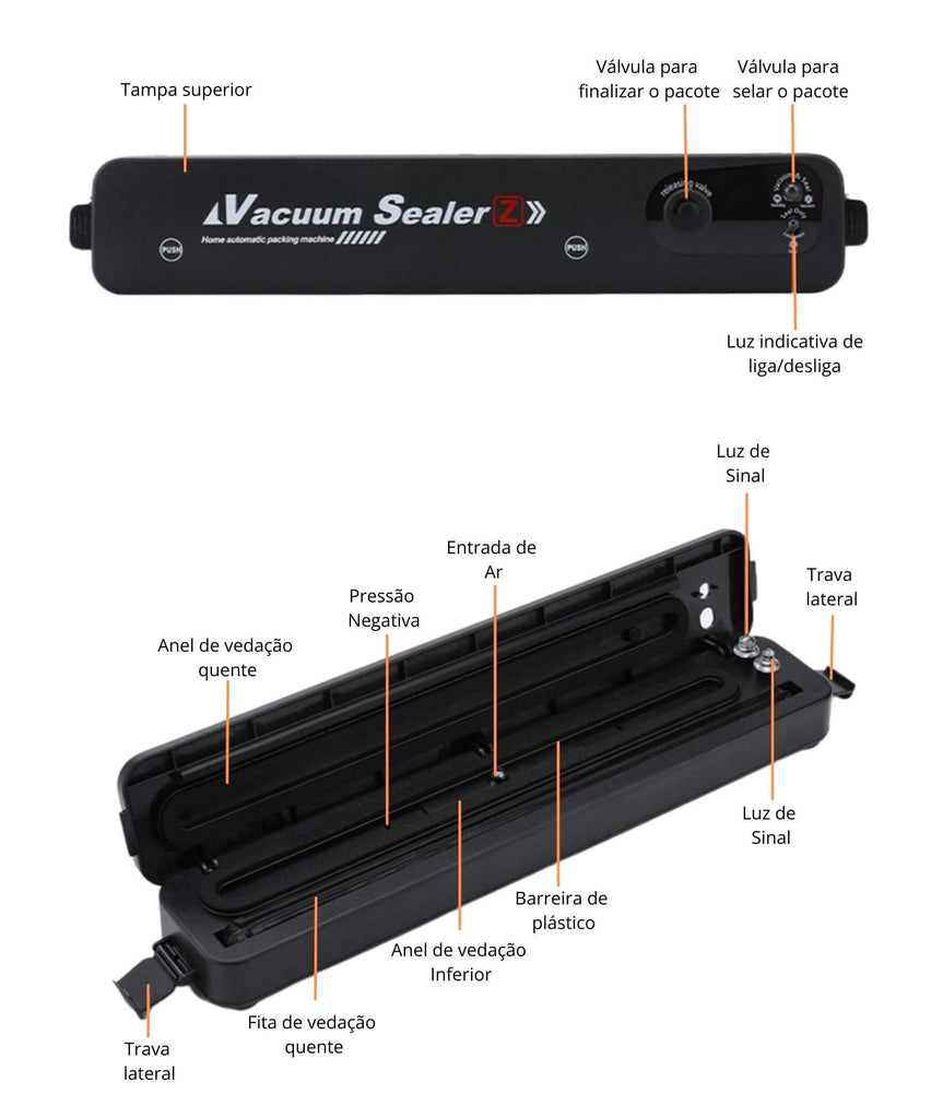 Seladora a vácua doméstica em detalhes