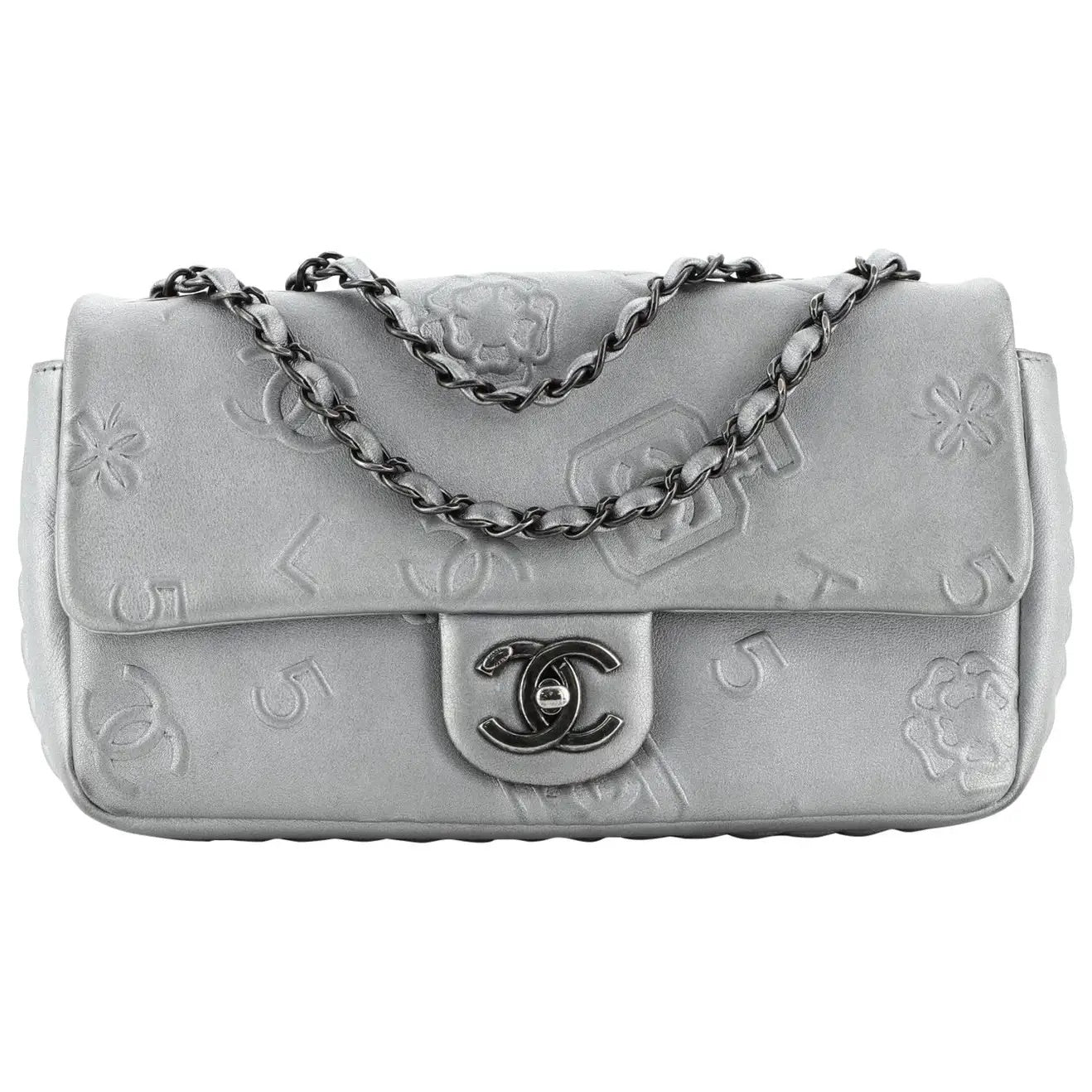 CHANEL Ash And Embossed Bag Of Geometric And CC Shapes  Embossed bag Bags  Chanel bag classic