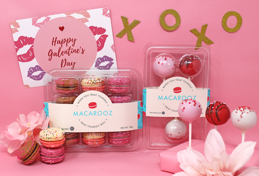 Galentine's Day Set 3: 12ct Macarons + 3ct Mac Pops