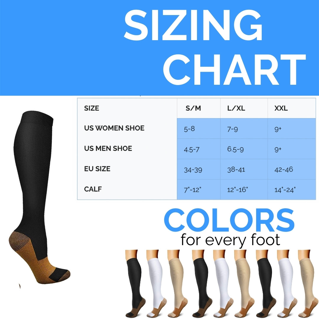 laite hebe compression socks size chart