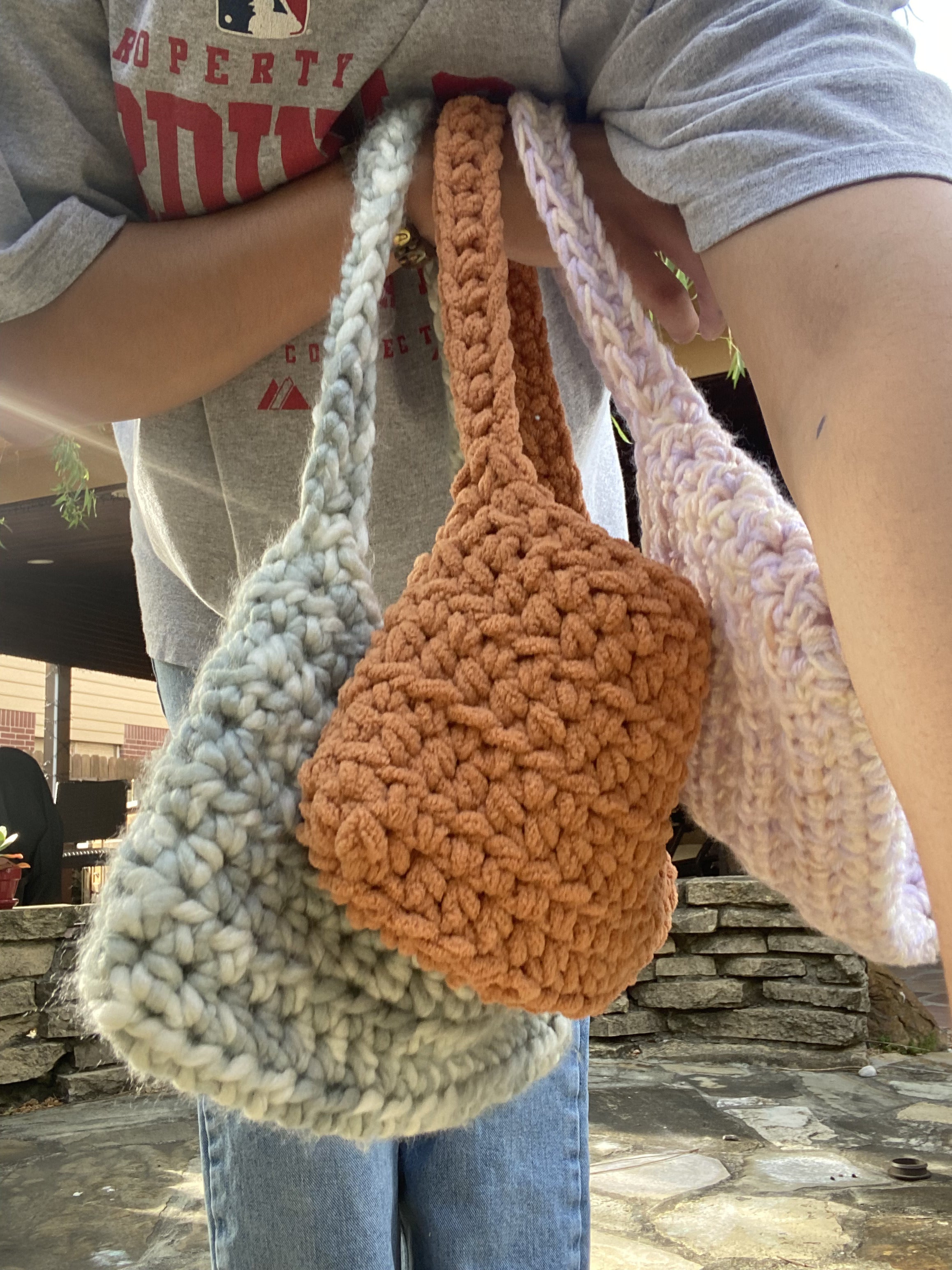 chunky yarn purse