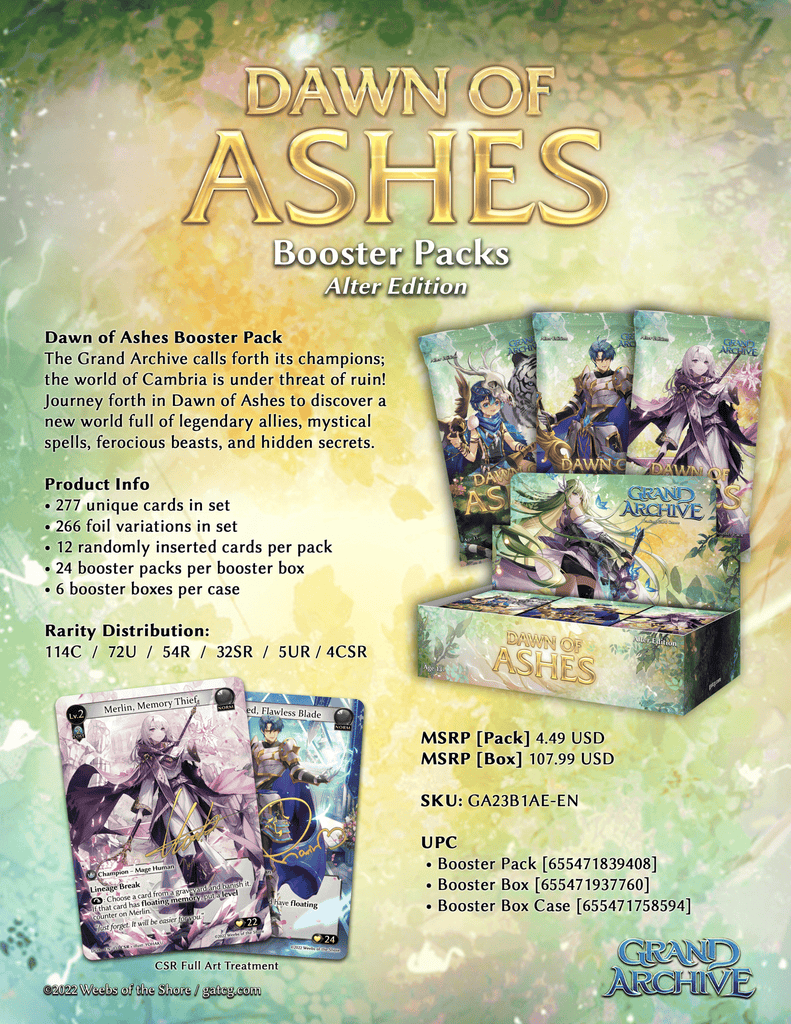 Grand Archive TCG - Dawn of Ashes Booster Box (Alter Edition)