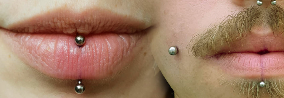 Vertical Labret, Septum, Cheeks e Labret by Venz Piercer