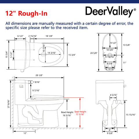 DeerValley DV-1F52627 Concord Elongated One-Piece Water-saving 