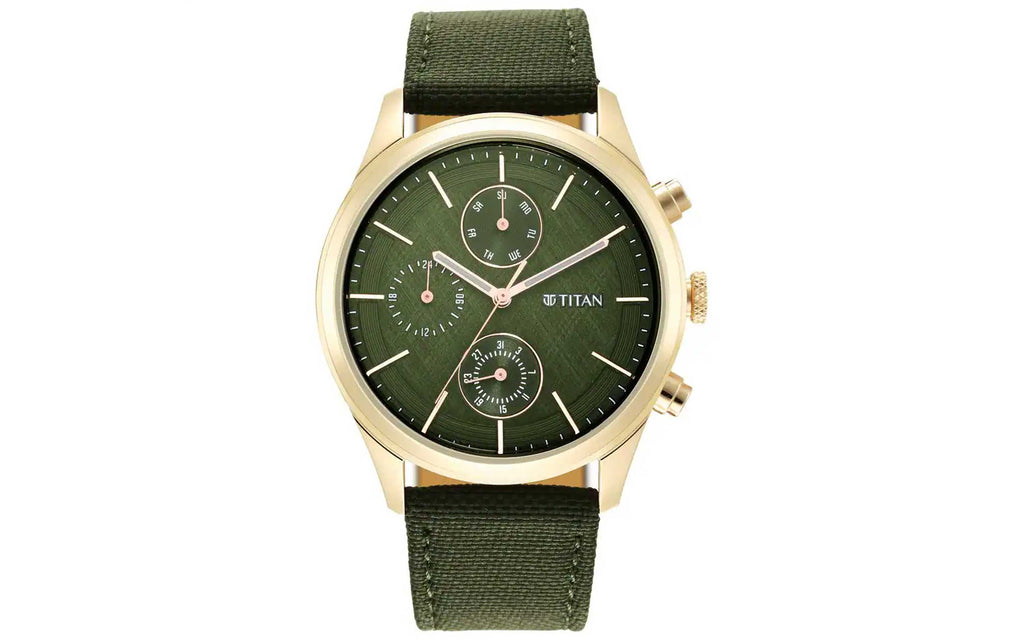 Titan Regalia Premium Green Chrono Golden Watch for Men || 1830ym01 watch  review #fullpackage - YouTube