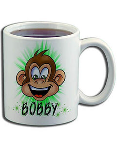 LB008 Personalized Airbrush Monkey Ceramic Coffee Mug Design Yours