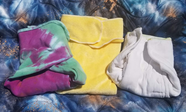 preflats and flats and prefold style cloth diapers