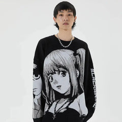 I Dont Care Knit Anime Girl Sweater  Japan Nakama