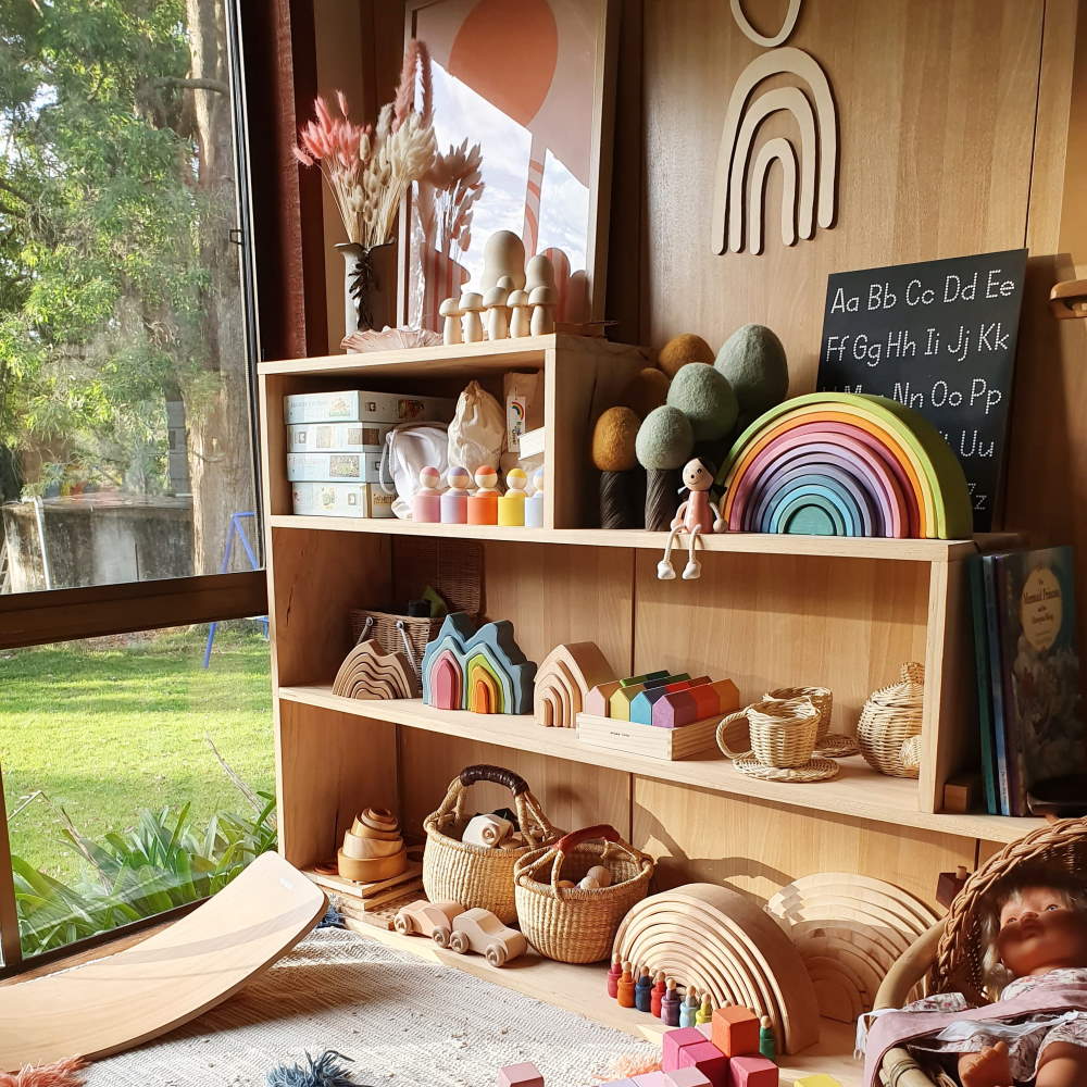 Golden hour in an open-ended playroom. Copyright Tonille Barnhill for Milk Tooth