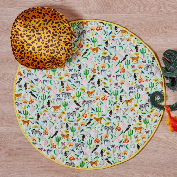 Kip And Co Quilted Round Baby Play Mat In The Jungle Milk Tooth