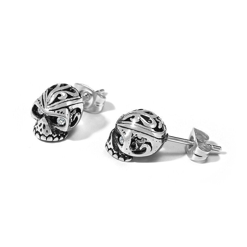 Men S Stainless Steel Skull Head Stud Earrings Halo S London   Product Image 1768566416 900x 