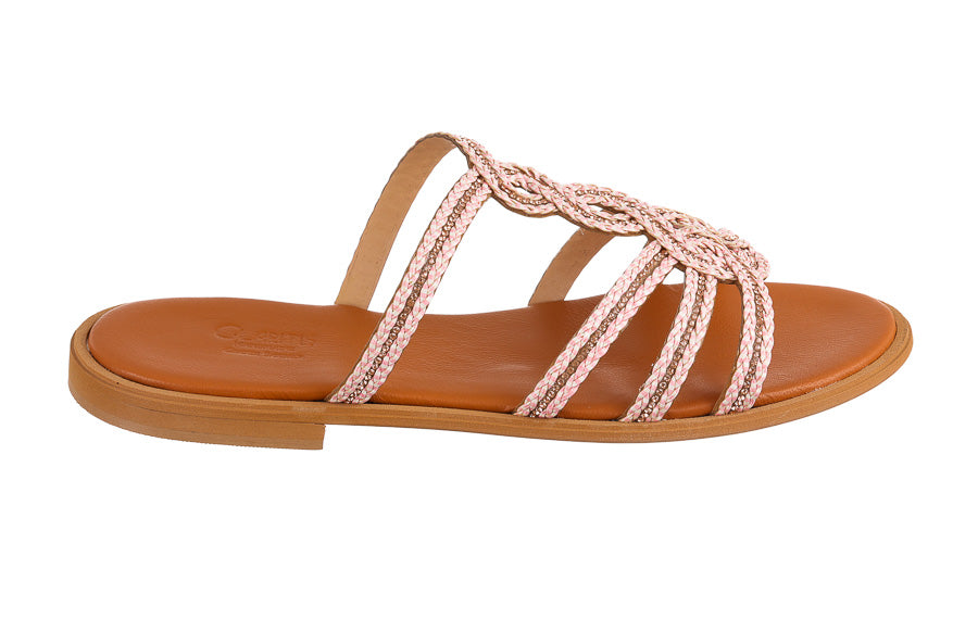 Glaritis Strappy Bronze Wide Fit Ankle Strap Sandals