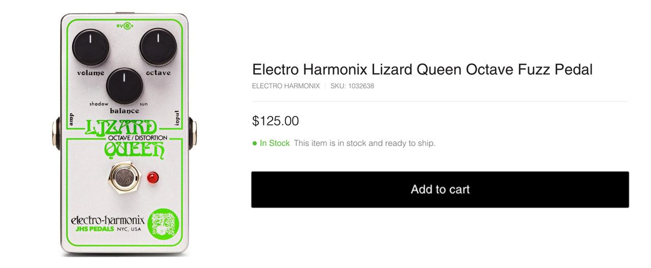 Electro Harmonix Lizard Queen Octave Fuzz Pedal