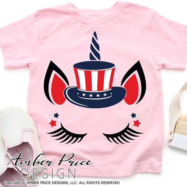 Download Girl S 4th Of July Svg Patriotic Unicorn Svg Amber Price Design Amberpricedesign