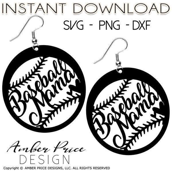 Download Baseball Mom Earrings Svg Dxf Png Amber Price Design Amberpricedesign