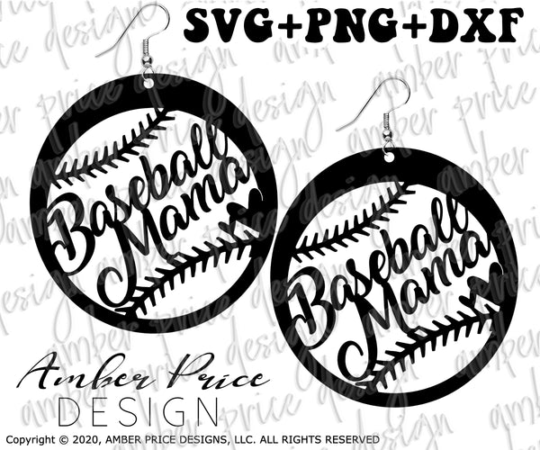 Baseball Mom Earrings Svg Dxf Png Amber Price Design Amberpricedesign