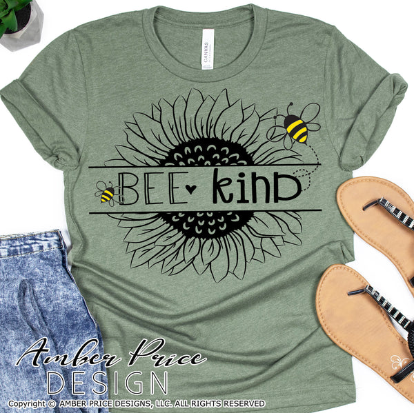 Download Bee Kind Svg Sunflower Bee Kind Svg Png Dxf Kindness Svg For Cricut Amberpricedesign