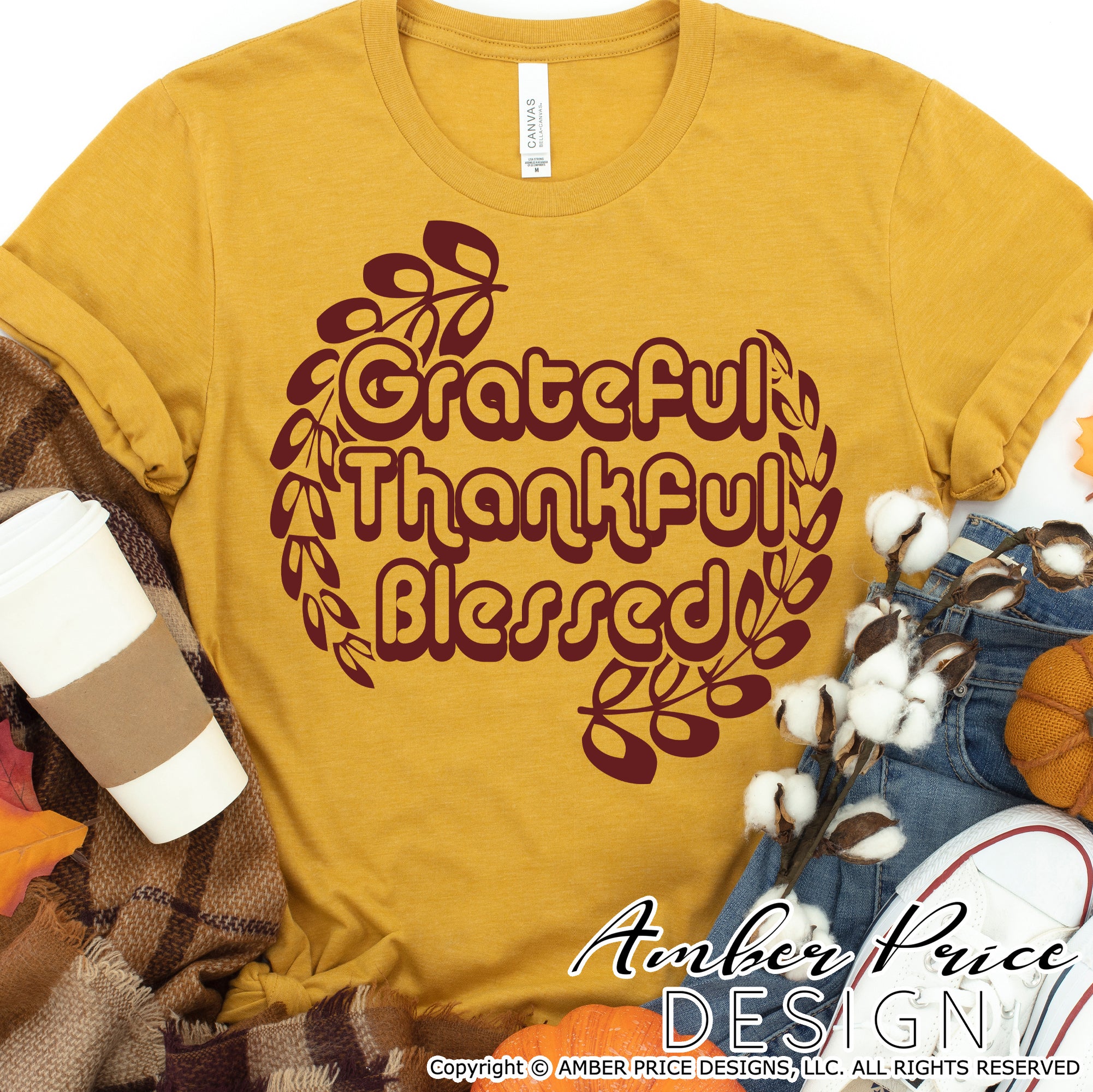 Grateful thankful blessed SVG PNG DXF | Boho