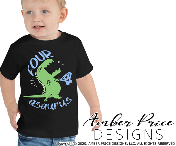 Download Fourasaurus Svg Fourth Birthday 4 Year Old Shirt Design Cut File Cute Amberpricedesign