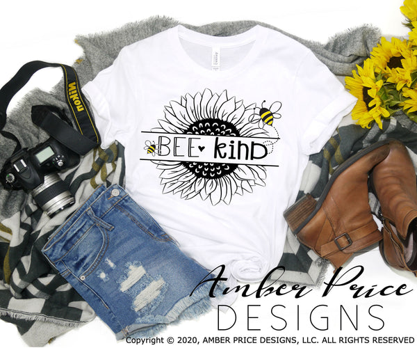 Download Bee Kind Svg Sunflower Bee Kind Svg Png Dxf Kindness Svg For Cricut Amberpricedesign