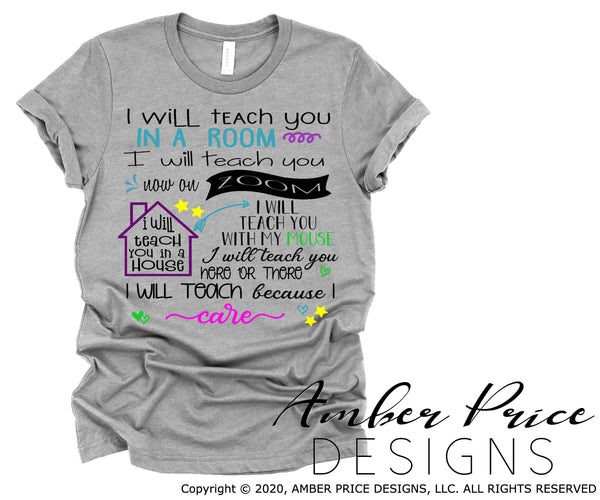 Download Zoom Teacher Svg I Will Teach You Here Or There Svg Png Dxf Teacher Sh Amberpricedesign