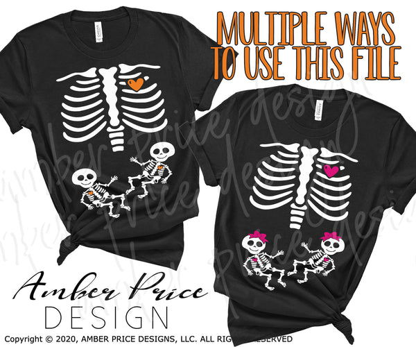 Download Twin Baby Skeletons Svg Png Dxf Diy Halloween Maternity Design Twins Amberpricedesign