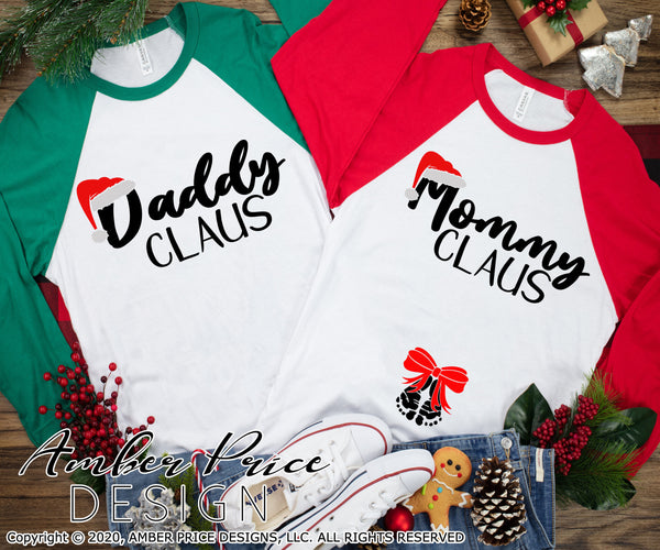 Mommy Claus Daddy Claus Svg Couples Christmas Pregnancy Reveal Svg Hus Amberpricedesign