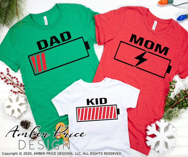 Download Family Pajamas Svg Battery Png Dxf Mom Dad Kid Energy Level Svg Amberpricedesign