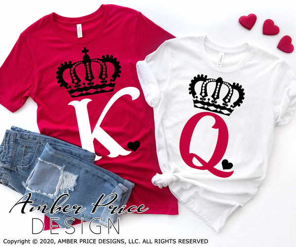 Download King Svg Queen Svg King Queen Of Hearts Couples Valentines Design Cut Amberpricedesign
