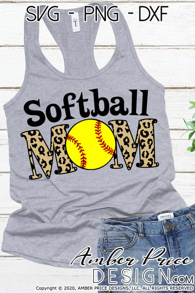 Download Softball Mom Leopard Print Svg Png Dxf Softball Clipart Cut File Amberpricedesign