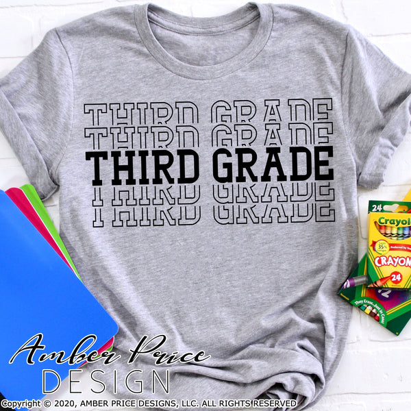 Download Third Grade Stacked Font Shirt Svg Png Dxf Amber Price Design Amberpricedesign