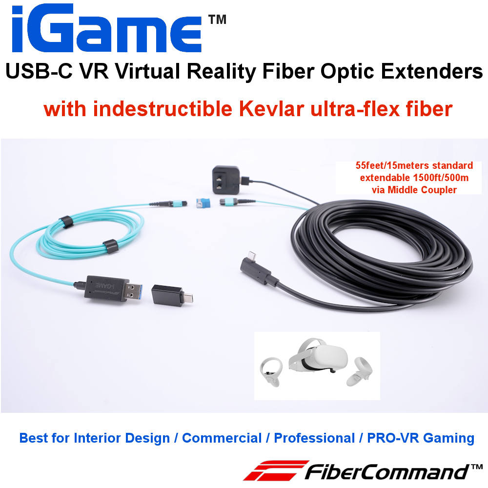 patroon Rekwisieten plaats iGAME | USB-c 3.2 Fiber Optic Long Extender compatible VR LINK or Came –  FiberCommand