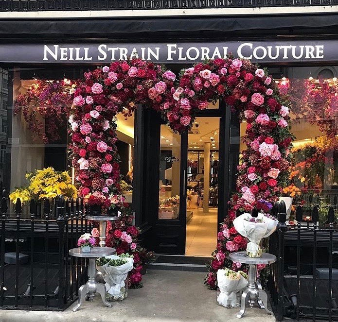 The Neill Strain Floral Couture boutique in Belgravia dressed for Valentine’s Day