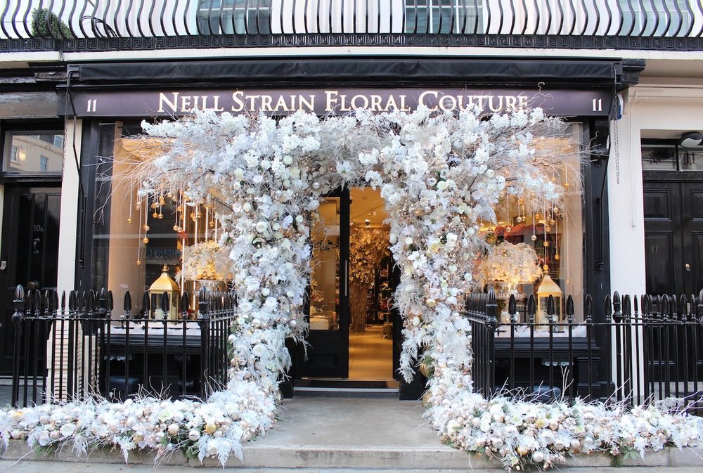 Christmas at the Neill Strain Floral Couture boutique in Belgravia