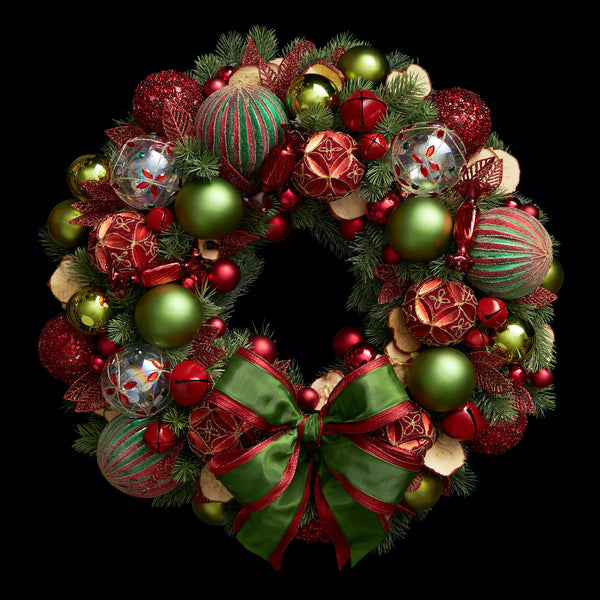 Red Rejoice Christmas Door Wreath