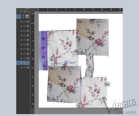 Seraphina Vines Reproduction Fabric Design finding a repeat on a computer program