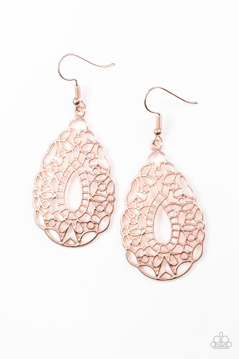 Wisteria Histeria - Rose Gold Earrings - Paparazzi Accessories – Five ...