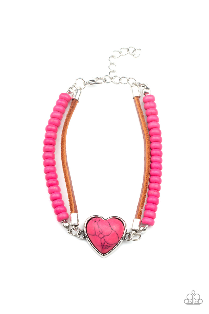 Charmingly Country - Pink Bracelet - Paparazzi Accessories