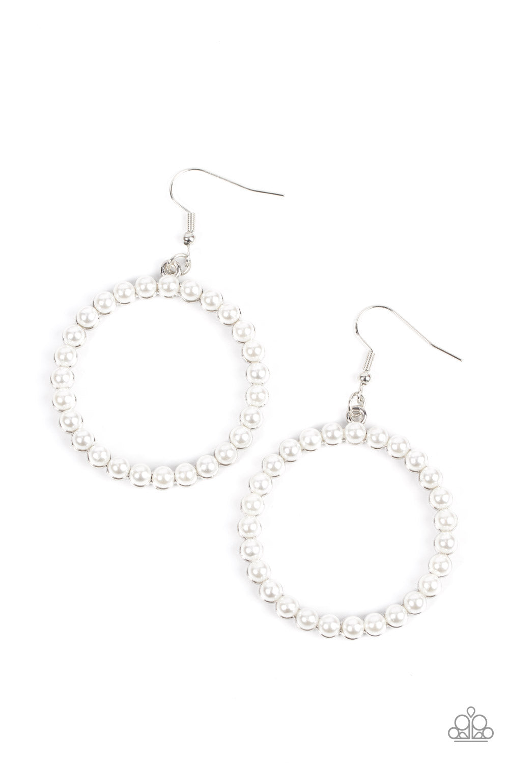 String Theory - White Earrings - Paparazzi Accessories – Five
