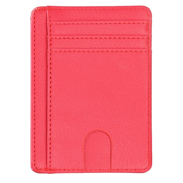 THINKTHENDO Slim RFID Blocking Leather Wallet Credit ID Card Holder Pu