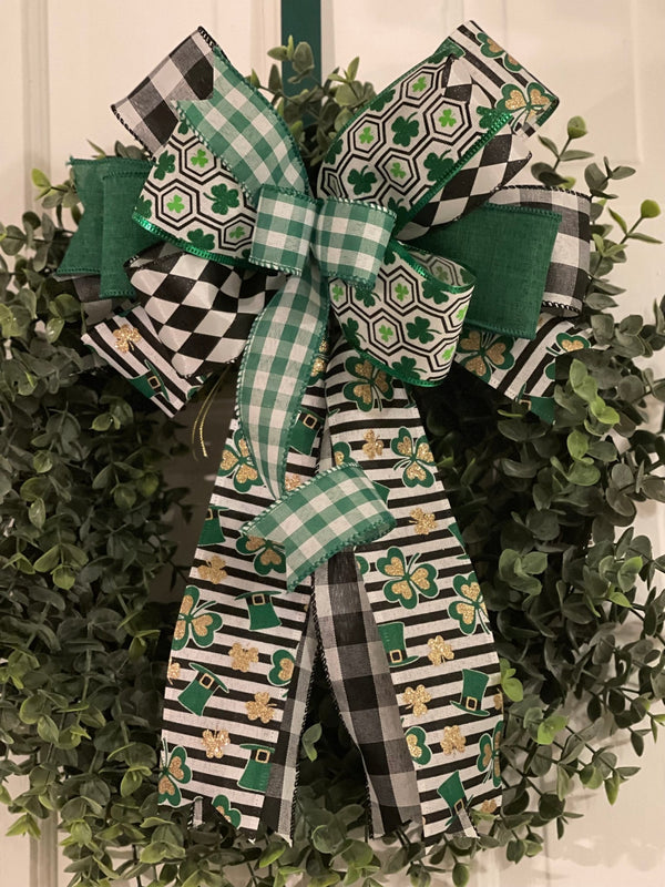 The Holiday Aisle® Green Floral Picks Combo with Bow for St Patrick's Day  (51pcs)