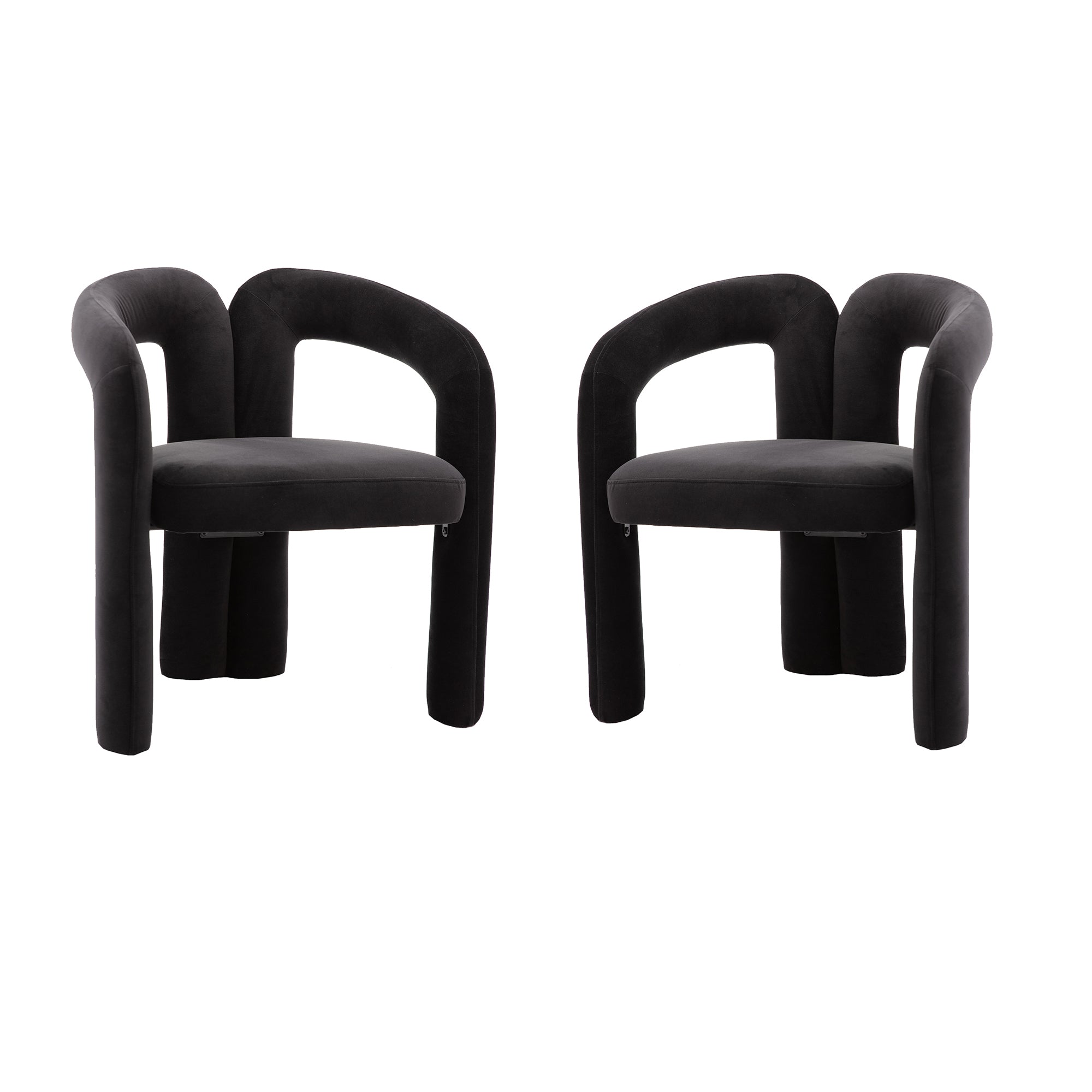 Contemporary Designed Fabric Upholstered Accent/Dining Chair set of 2