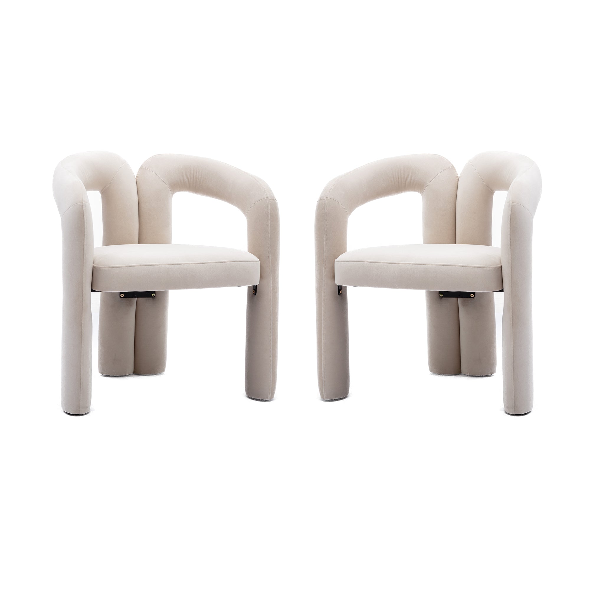 Contemporary Designed Fabric Upholstered Accent/Dining Chair set of 2