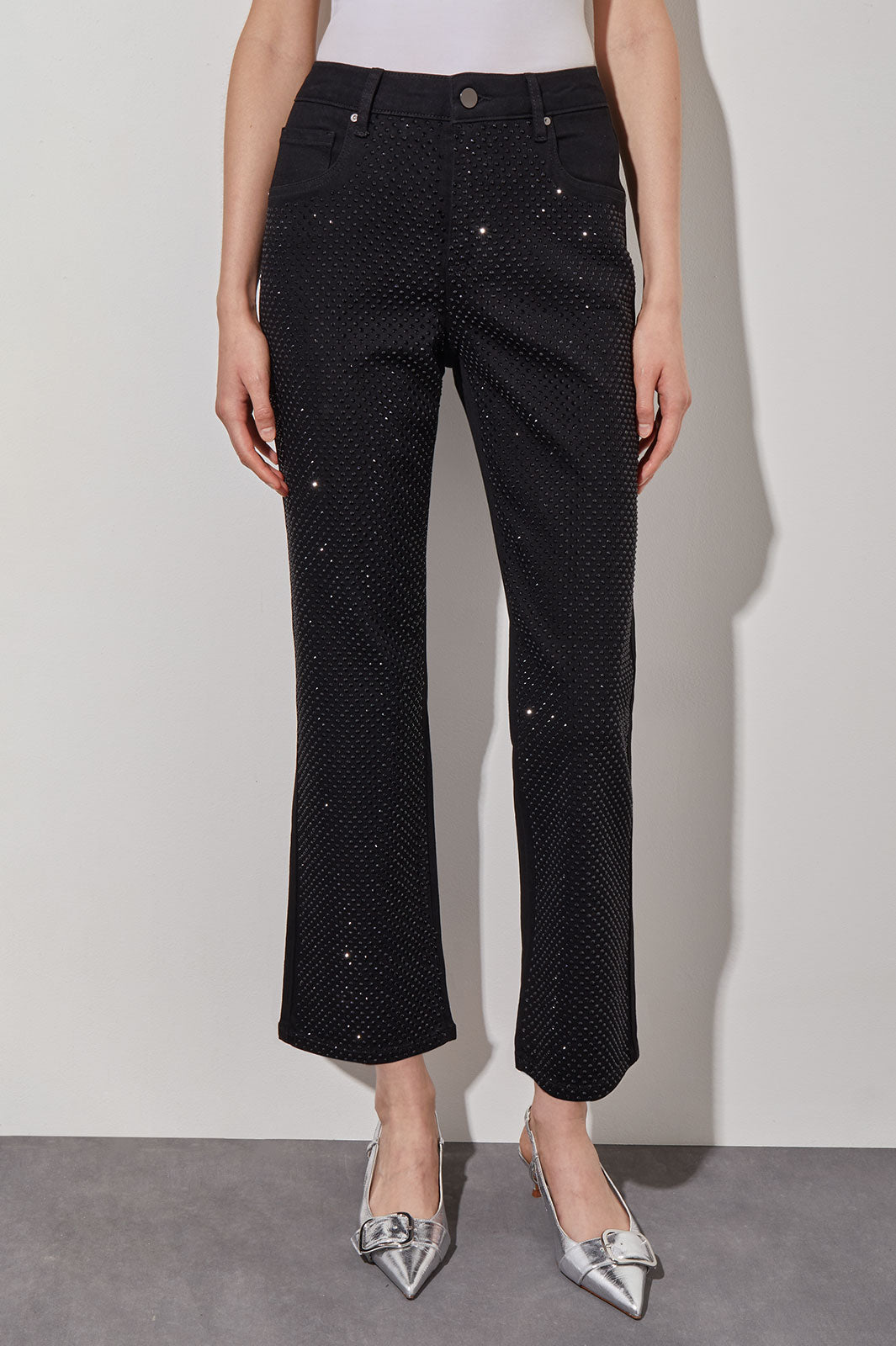 Flare Ankle Jeans - Crystal Front Detail - meison product image