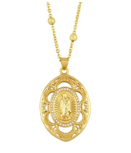 Virgin Mary Necklace Gold