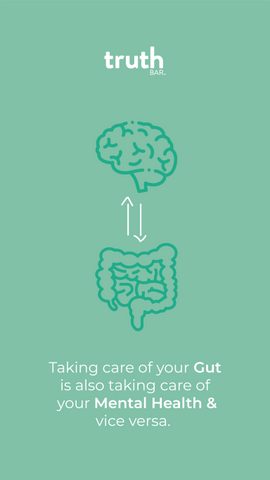 Text image showing the connection between the brain and gut.