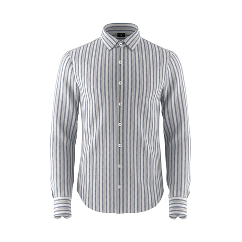 easy breezy blue striped linen shirt