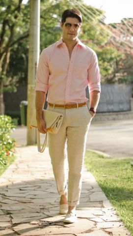 pink-shirt-khaki-pants