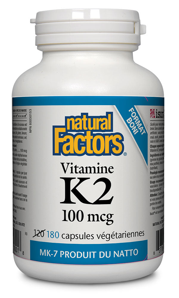 NATURAL FACTORS Vitamin K2 (100 mcg - 180 veg caps)